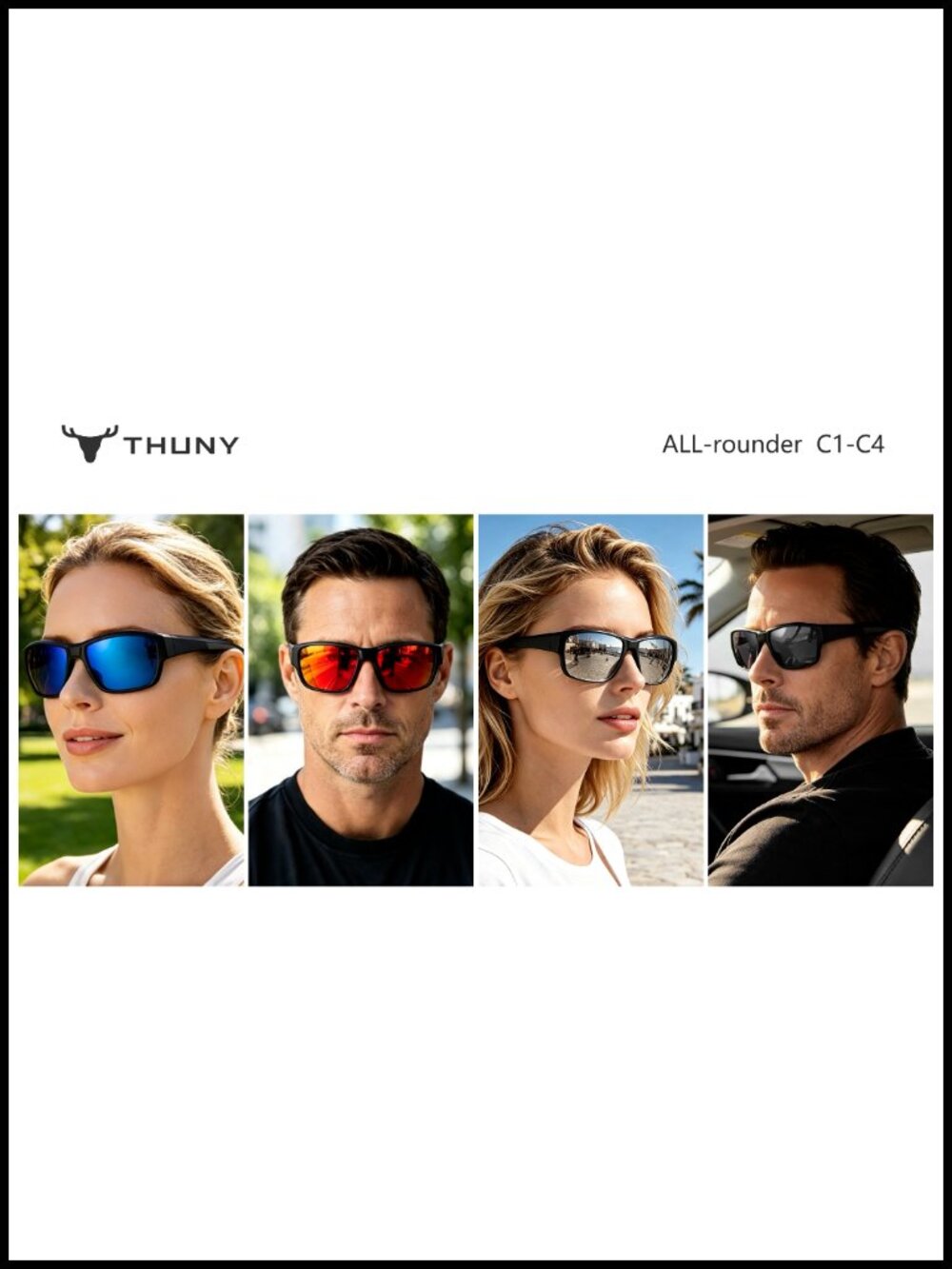 Polarized Sport Sunglasses Wrap Around UV400 Protection Unisex Adults - Picture 6 of 6